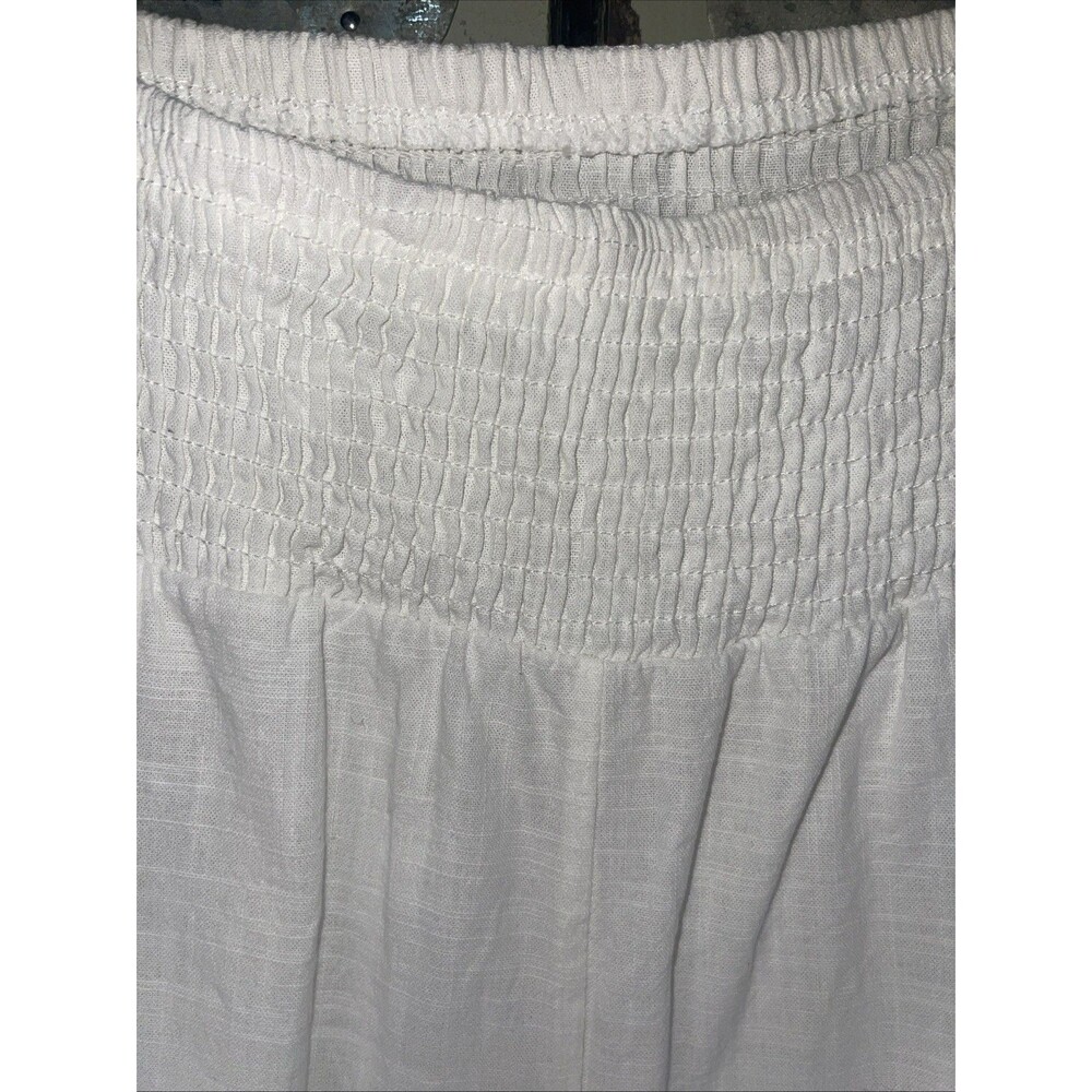 White Cotton Blend Beach Pool Coverup Summer Pants XL - Picture 2 of 11